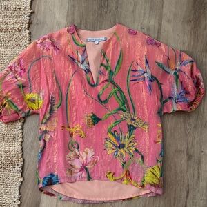 Just Bellina Pink Sparkle Blouse XS